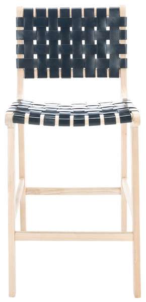 Safavieh Adah Leather Counter Stool - Black - Image 2