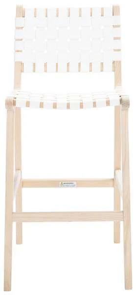 Safavieh Adah Leather Bar Stool - White - Image 2