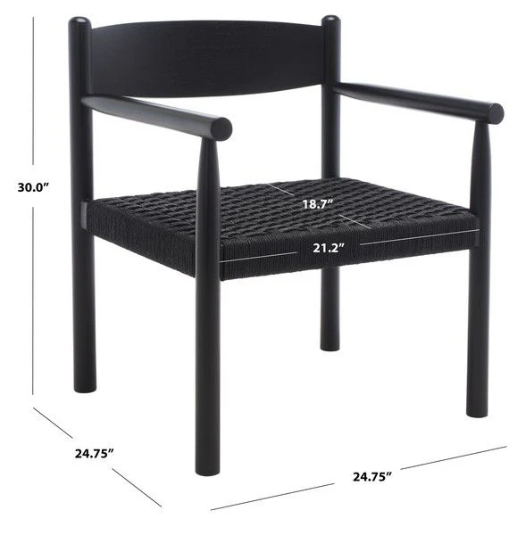 Safavieh Adalee Danish Rope Accent Chai - Black - Image 3
