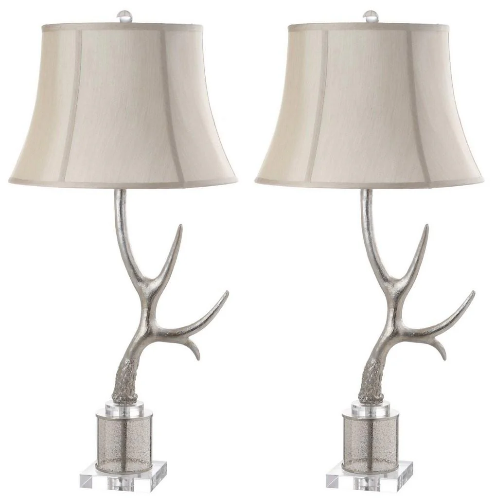 Safavieh Adele Antler 16-Inch H Table Lamp Set Of 2 - Silver - Image 2