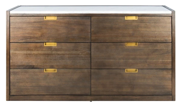 Safavieh Adeline 6 Drawer Dresser - Dark Chocolate - Image 2