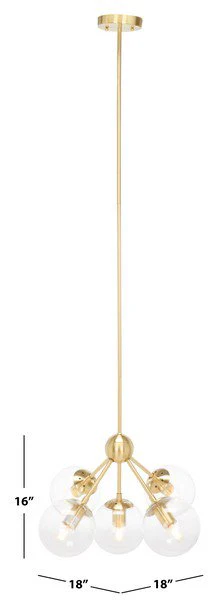 Safavieh Aderynn Chandelier - Antique Brass - Image 3