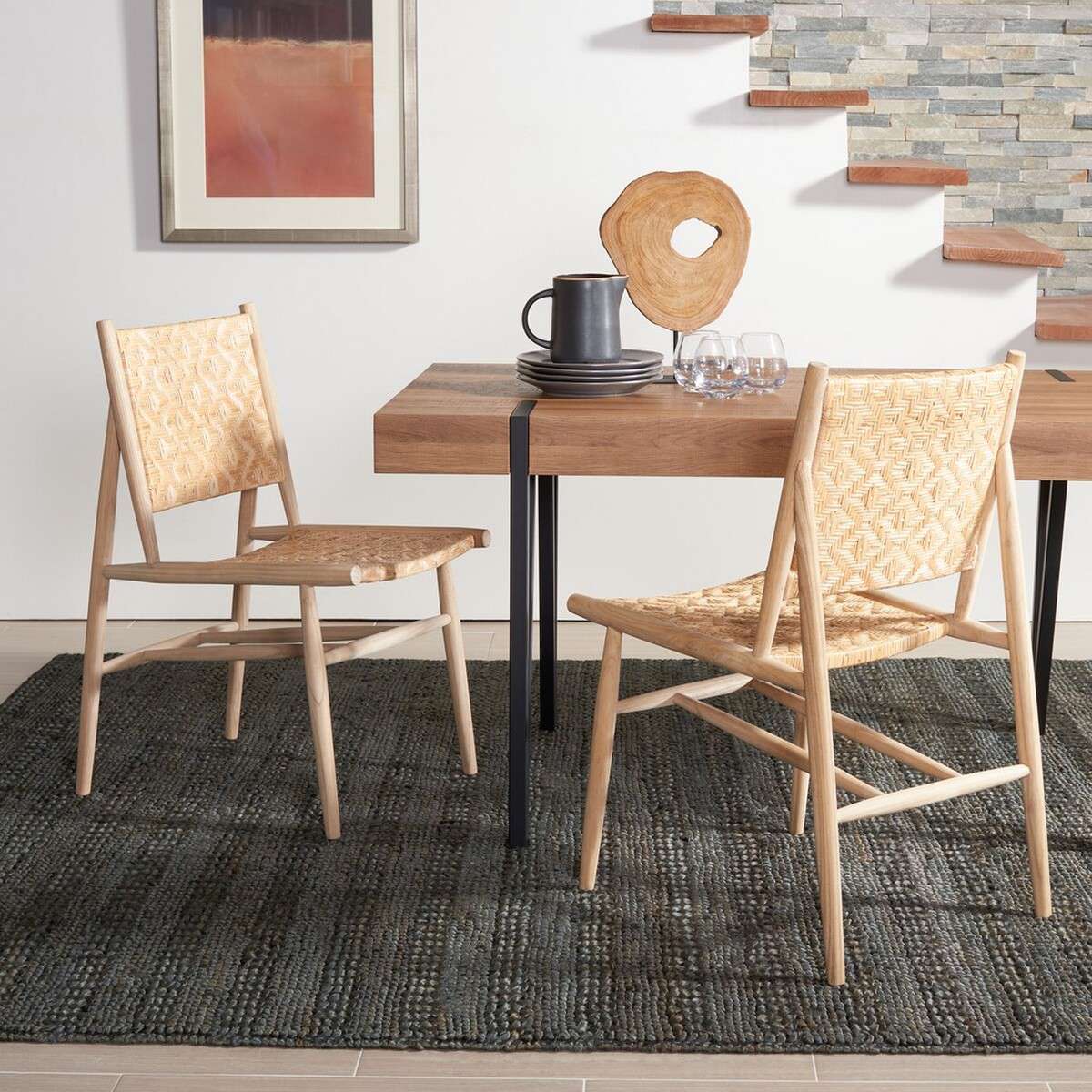 Safavieh Adira Rattan Dining Chair Set Of 2 - All Natural - Image 4