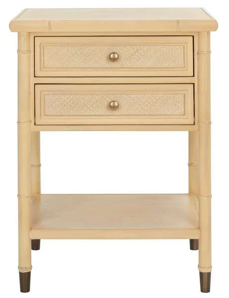 Safavieh Ahab 2 Drawer 1 Shelf Accent Table - Light Blonde - Image 2
