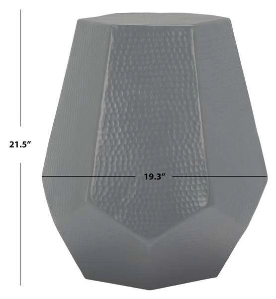 Safavieh Aidan Hammered Aluminum Stool - Dark Gray - Image 4