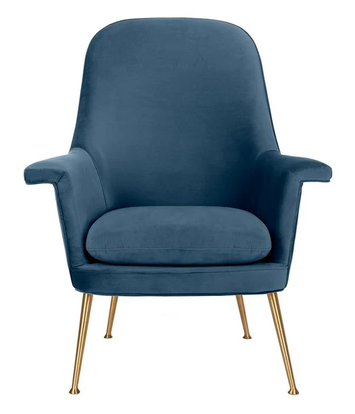 Safavieh Aimee Velvet Arm Chair - Navy - Image 2