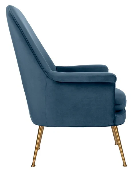 Safavieh Aimee Velvet Arm Chair - Navy - Image 4