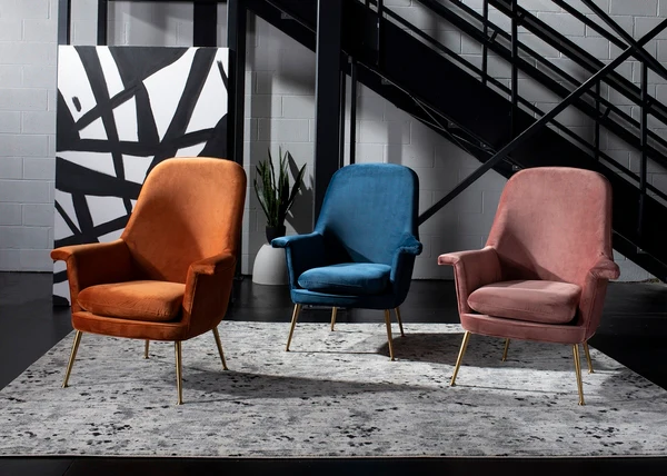 Safavieh Aimee Velvet Arm Chair - Navy - Image 5