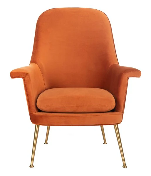 Safavieh Aimee Velvet Arm Chair - Sienna - Image 2