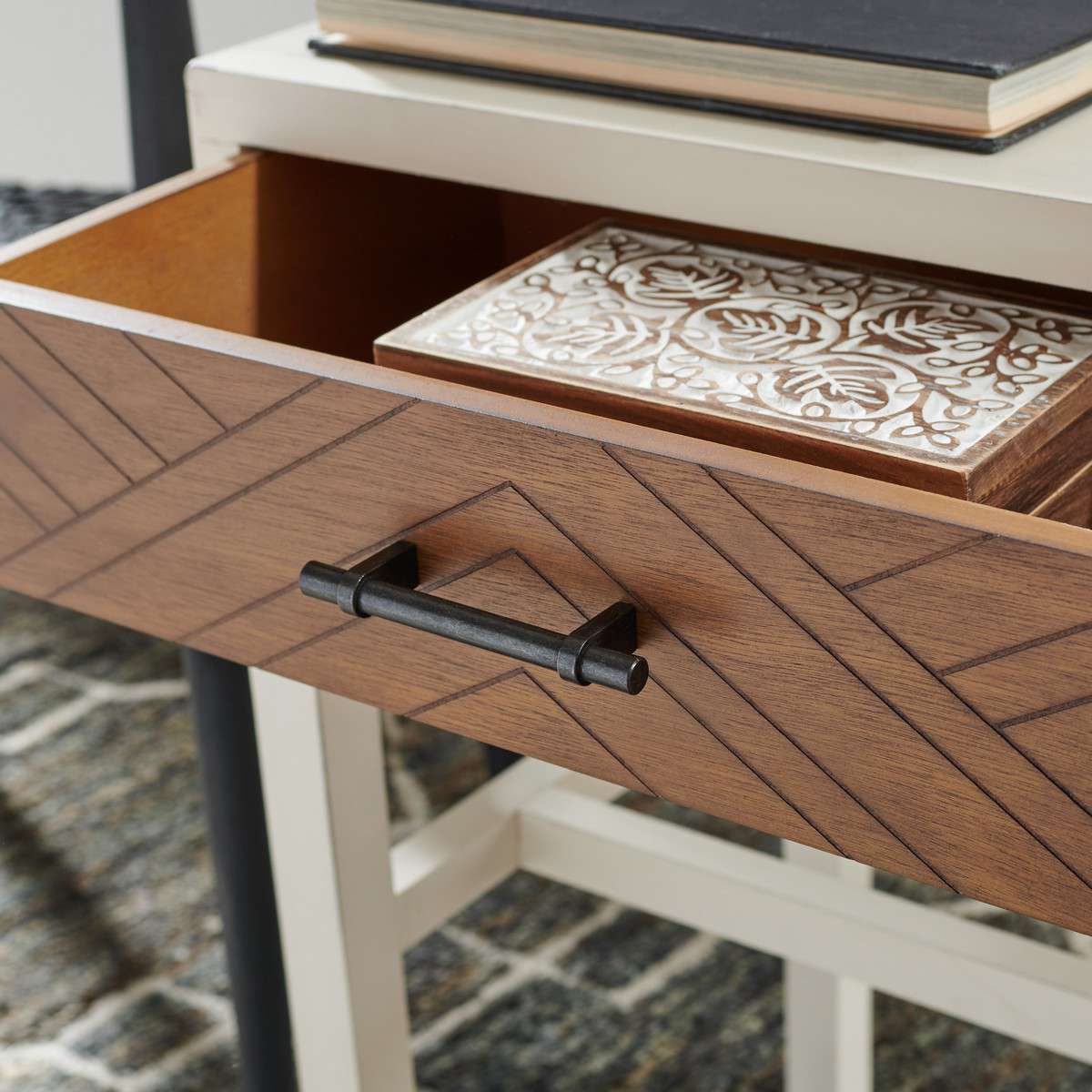 Safavieh Ajana 1 Drawer Accent Table - White - Image 4