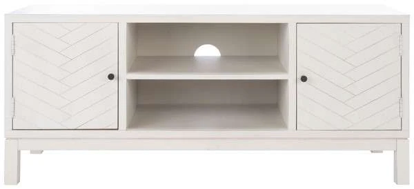 Safavieh Ajana 2 Door 1 Shelf Media Stand - All Distressed White - Image 2