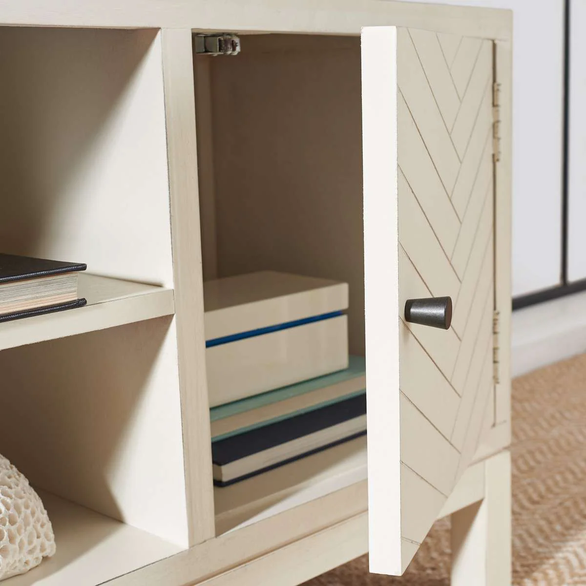 Safavieh Ajana 2 Door 1 Shelf Media Stand - All Distressed White - Image 4