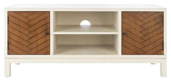 Safavieh Ajana 2 Door 1 Shelf Media Stand - Distressed White - Image 2