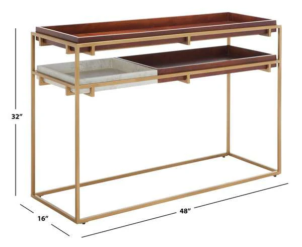 Safavieh Akari Marble Console Table - Brown - Image 3