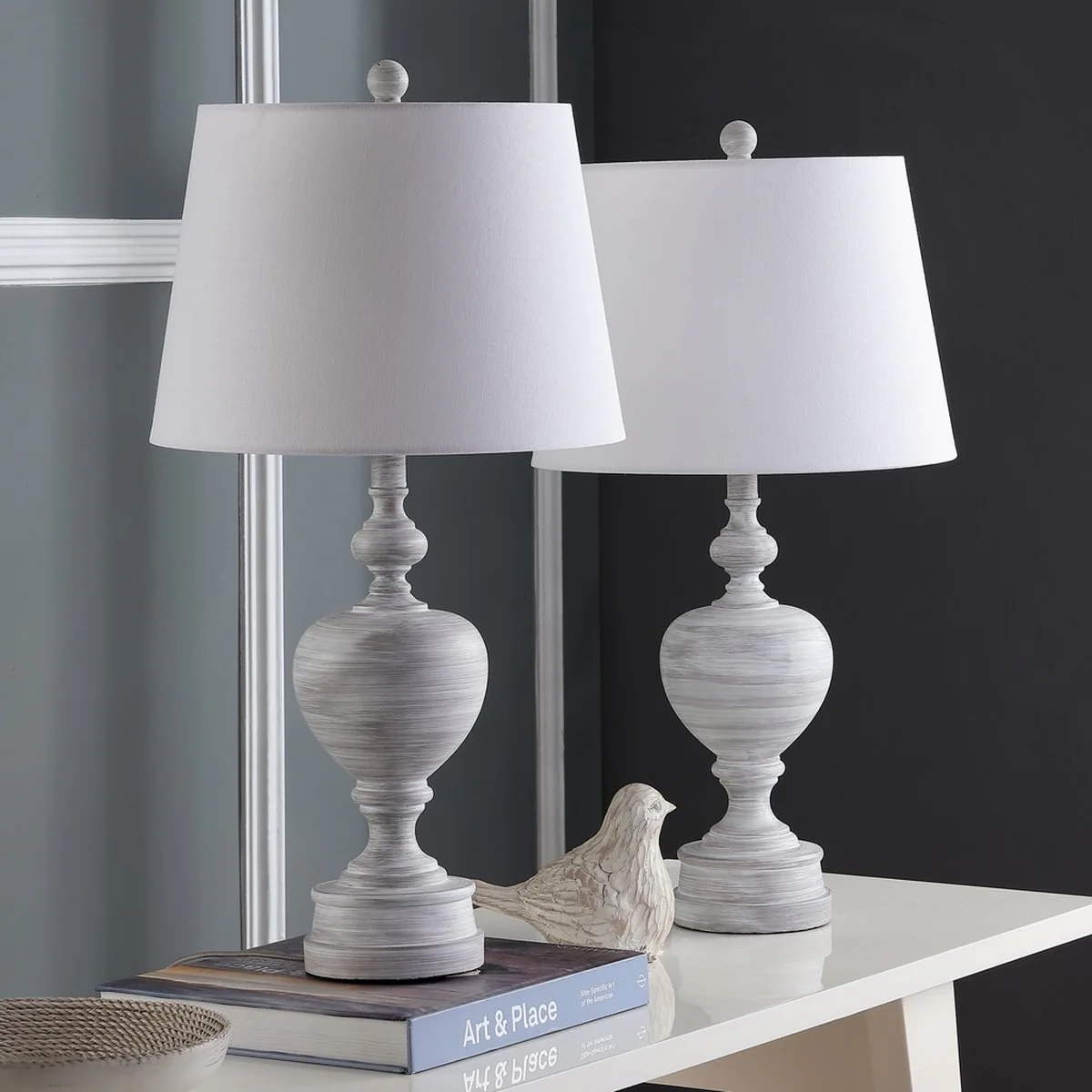 Safavieh Alban Table Lamp Set Of 2 - White Wash - Image 2