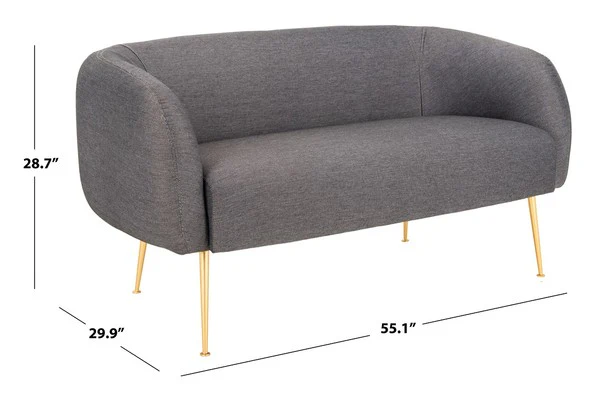 Safavieh Alena Upholstered Loveseat - Gray - Image 3