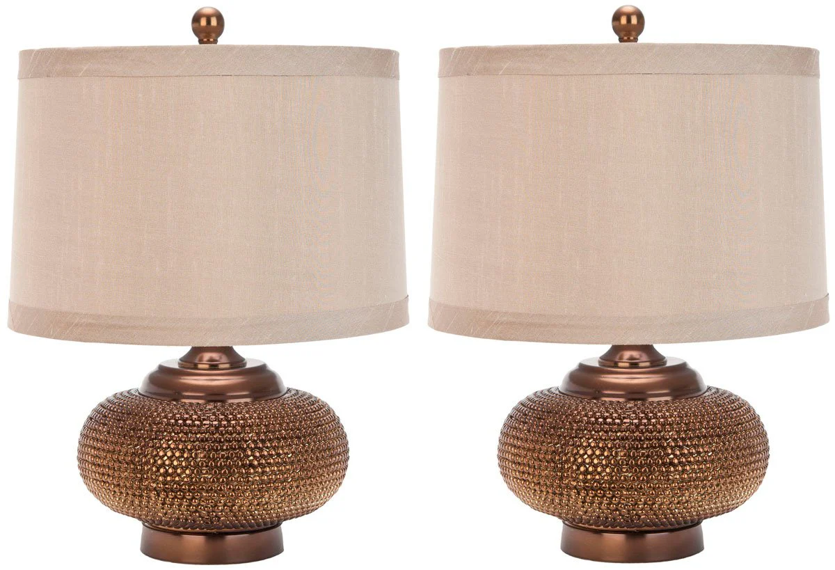 Safavieh Alexis 19-Inch H Gold Bead Lamp Set Of 2 - Copper - Image 2