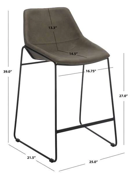 Safavieh Alexis Mid Century Counter Stool - Ash - Image 4