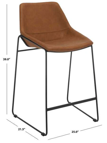 Safavieh Alexis Mid Century Counter Stool - Cognac - Image 4