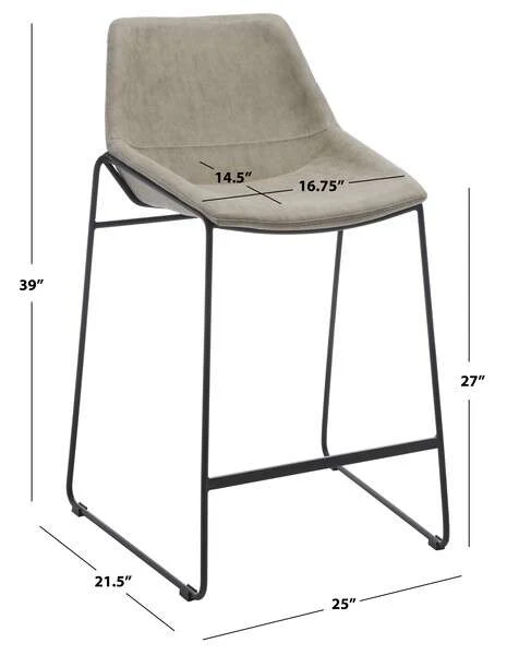 Safavieh Alexis Mid Century Counter Stool - Stone - Image 4