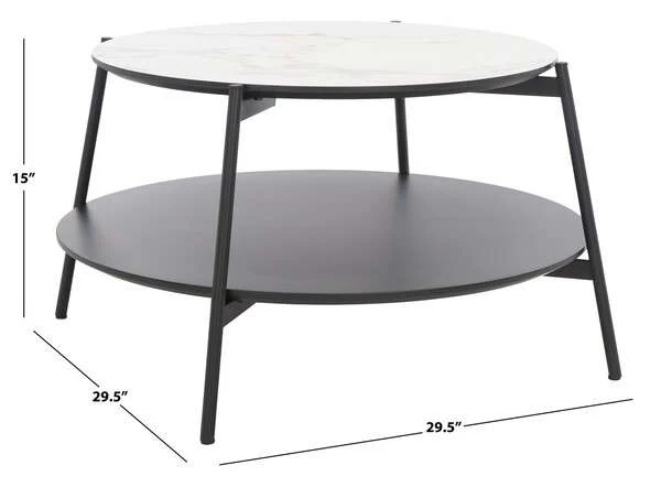 Safavieh Alexy Round Coffee Table - White - Image 3