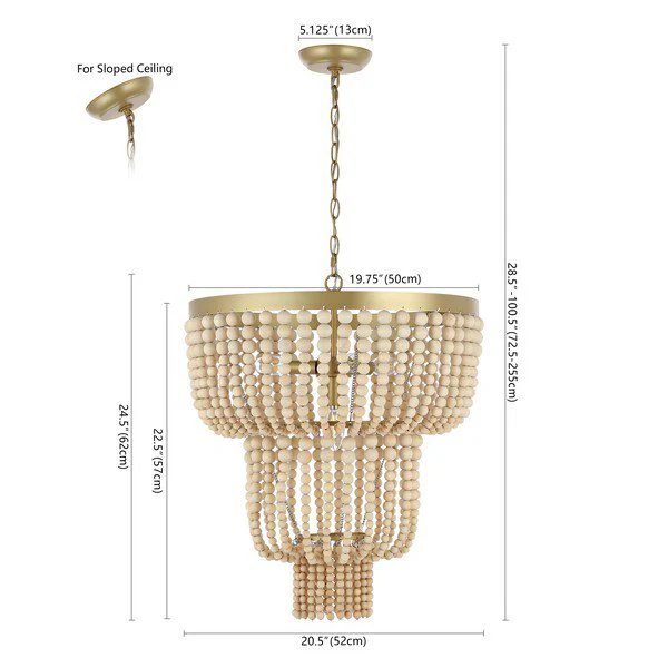 Safavieh Aleynne Chandelier - Brass Painted - Image 3
