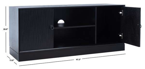 Safavieh Aliyah 2Dr 1 Shelf Media Stand - Black - Image 4