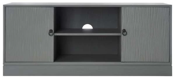 Safavieh Aliyah 2Dr 1 Shelf Media Stand - Distressed Gray - Image 2