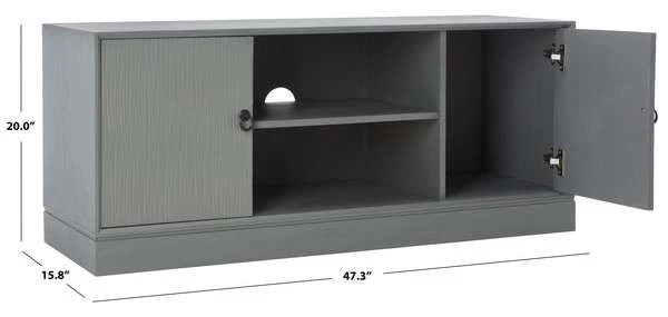 Safavieh Aliyah 2Dr 1 Shelf Media Stand - Distressed Gray - Image 4