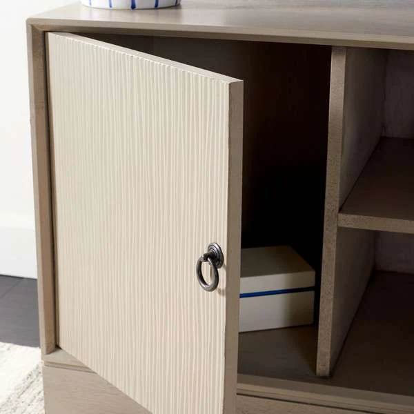 Safavieh Aliyah 2Dr 1 Shelf Media Stand - Greige - Image 3
