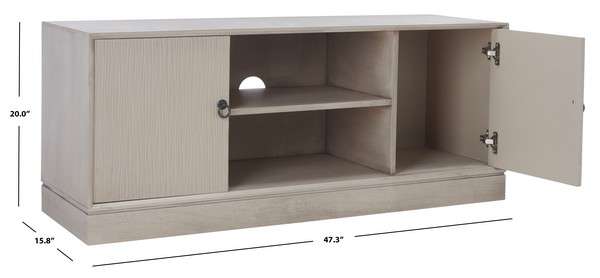 Safavieh Aliyah 2Dr 1 Shelf Media Stand - Greige - Image 4