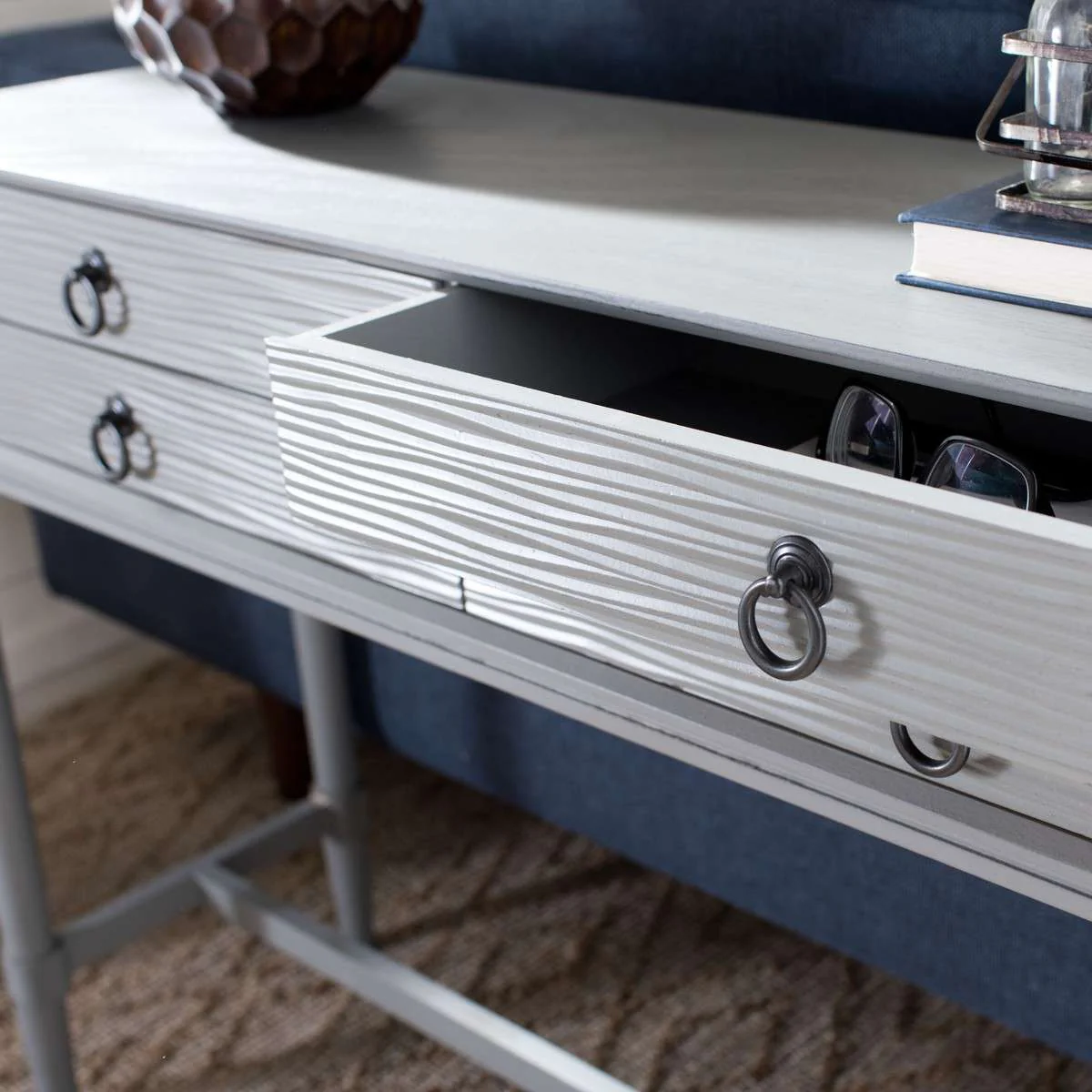Safavieh Aliyah 4Drw Console Table - Distressed Gray - Image 4