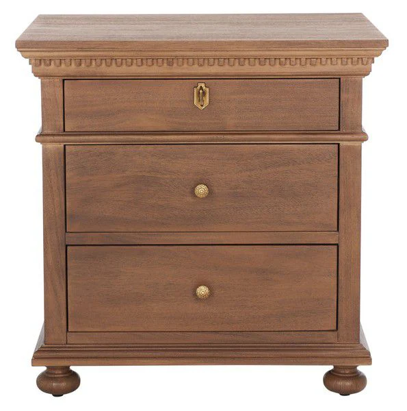 Safavieh Allisyn 3 Drawer Wd Nightstand - Brown - Image 2