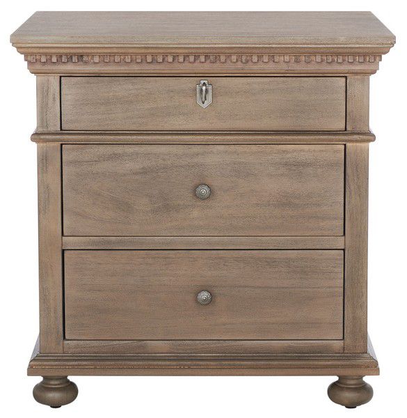 Safavieh Allisyn 3 Drawer Wd Nightstand - Light Brown - Image 2