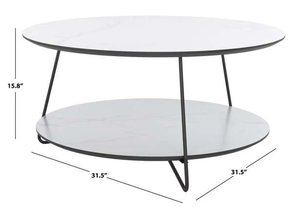 Safavieh Alyce Round Coffee Table - White - Image 3