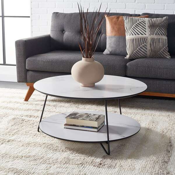 Safavieh Alyce Round Coffee Table - White - Image 4