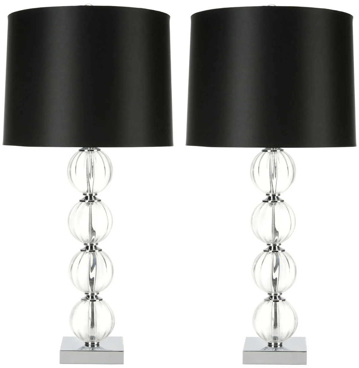 Safavieh Amanda 31-Inch H Black Crystal Glass Globe Lamp Set Of 2 - Black - Image 2