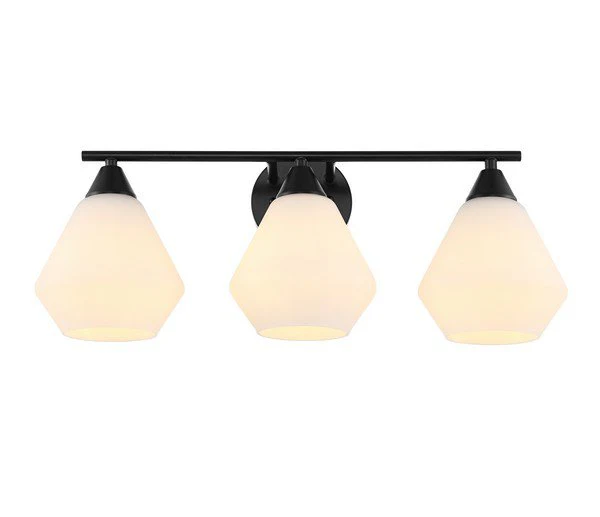 Safavieh Amani, 3 Light, 24 Inch, Black/White, Iron Wall Sconce - Black - Image 2