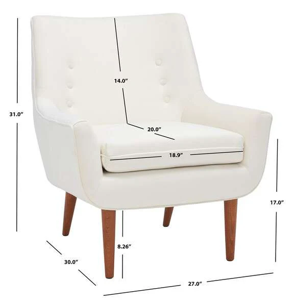 Safavieh Amina Accent Chair - Cream - Image 3