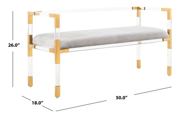 Safavieh Anastasia Bench - Clear - Image 3