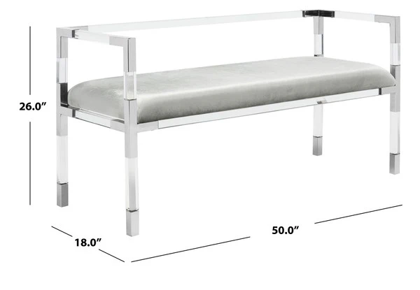 Safavieh Anastasia Bench - Silver - Image 3