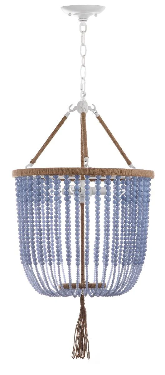 Safavieh Angie 3 Light Blue 18-Inch Dia Beaded Pendant - Blue - Image 2