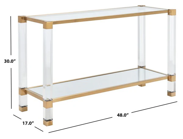 Safavieh Angie Acyrlic Console Table - Brass - Image 3