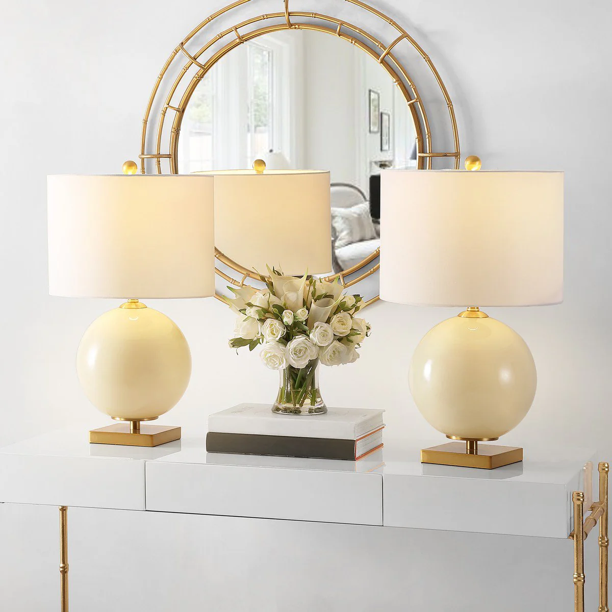 Safavieh Anina Glass Table Lamp Set Of 2 - Cream - Image 3