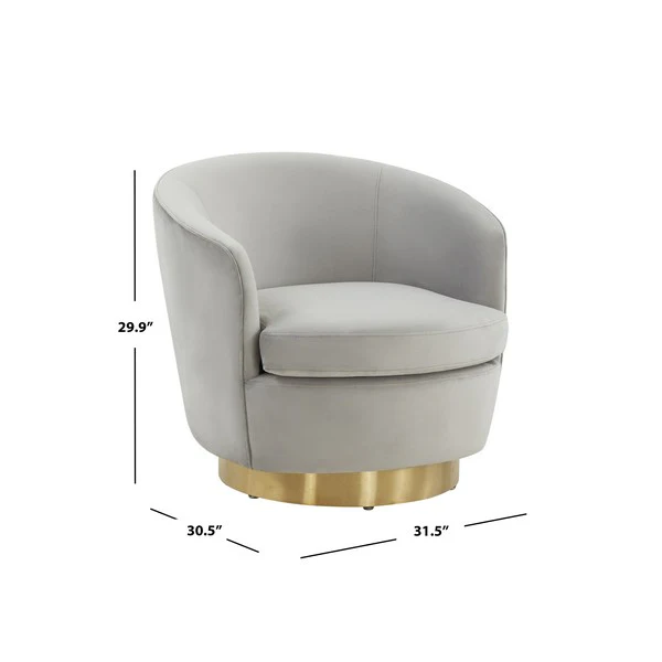 Safavieh Annalee Swivel Accent Chair - Light Gray - Image 3