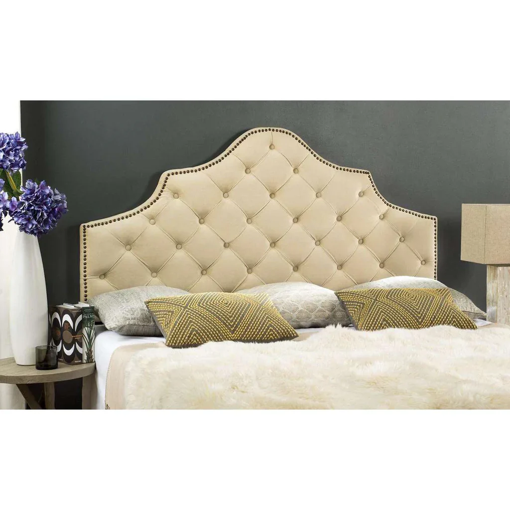Safavieh Arebelle Queen Headboard Queen Size - Buckwheat - Image 2