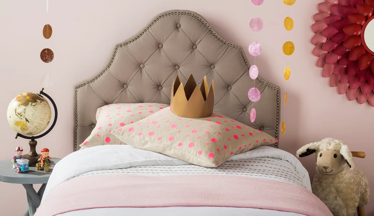 Safavieh Arebelle Queen Headboard Queen Size - Taupe - Image 2