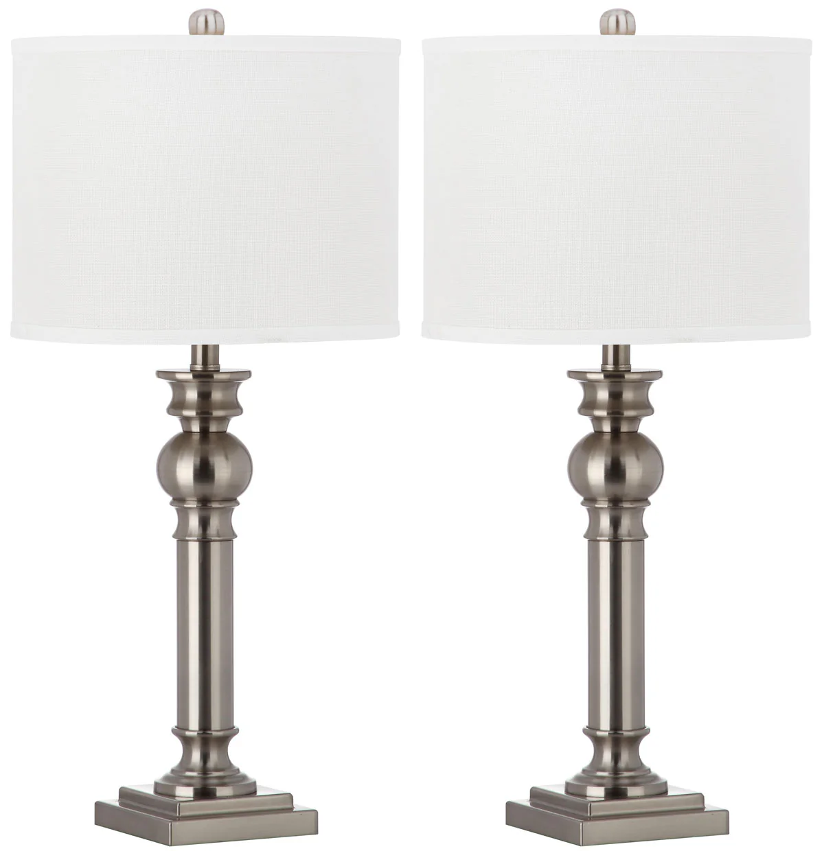Safavieh Argos 28.25-Inch H Column Table Lamp Set Of 2 - Nickel - Image 2