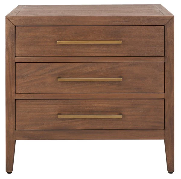 Safavieh Ariella 3 Drawer Wd Nightstand - Brown - Image 2