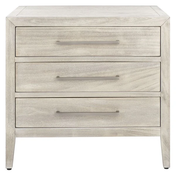 Safavieh Ariella 3 Drawer Wd Nightstand - Light Gray - Image 2